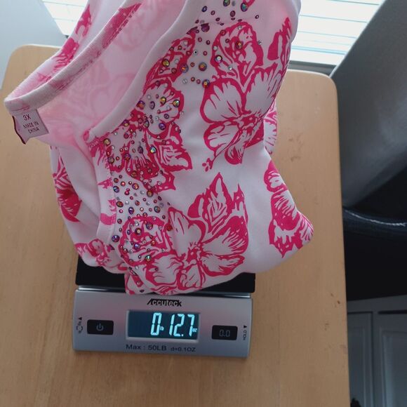 Quacker Factory Top 3X Floral Rhinestone Embellished Artsy Tunic Beachy Colorful - Picture 9 of 13